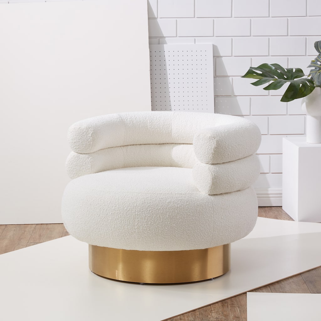SAFAVIEH Couture Norka Swivel Chair - 33 In W x 33 In D x 26 In H - 33Wx33Dx26H
