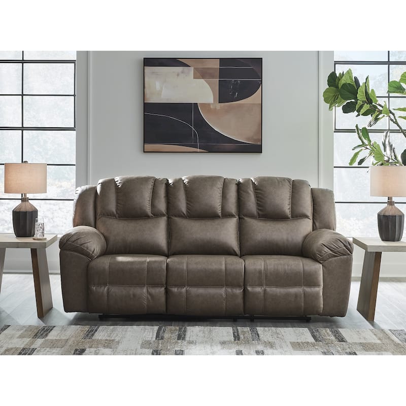 Signature Design by Ashley Windsley Dark Brown Reclining Sofa - 90" W x 41" D x 42" H