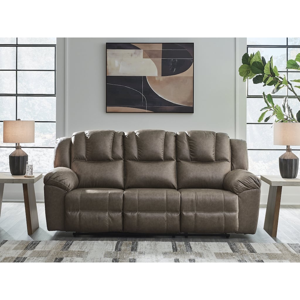 Signature Design by Ashley Windsley Dark Brown Reclining Sofa - 90" W x 41" D x 42" H