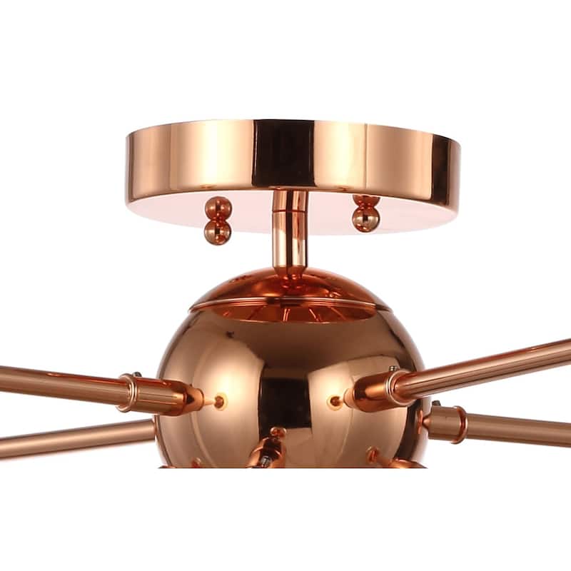 Rover 30.5" 8-Light Sputnik Metal LED Flush-Mount, Copper by JONATHAN Y