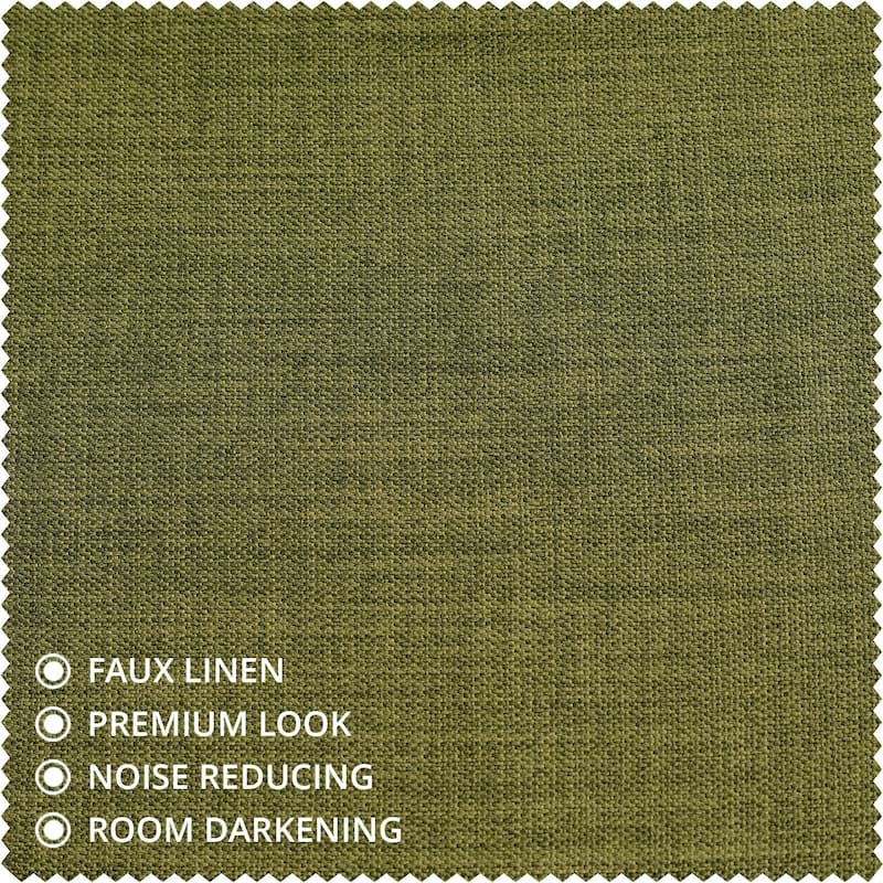 Exclusive Fabrics Grommet Textured Faux Linen Room Darkening Curtains for Bedroom & Living Room Curtains (1 Panel)