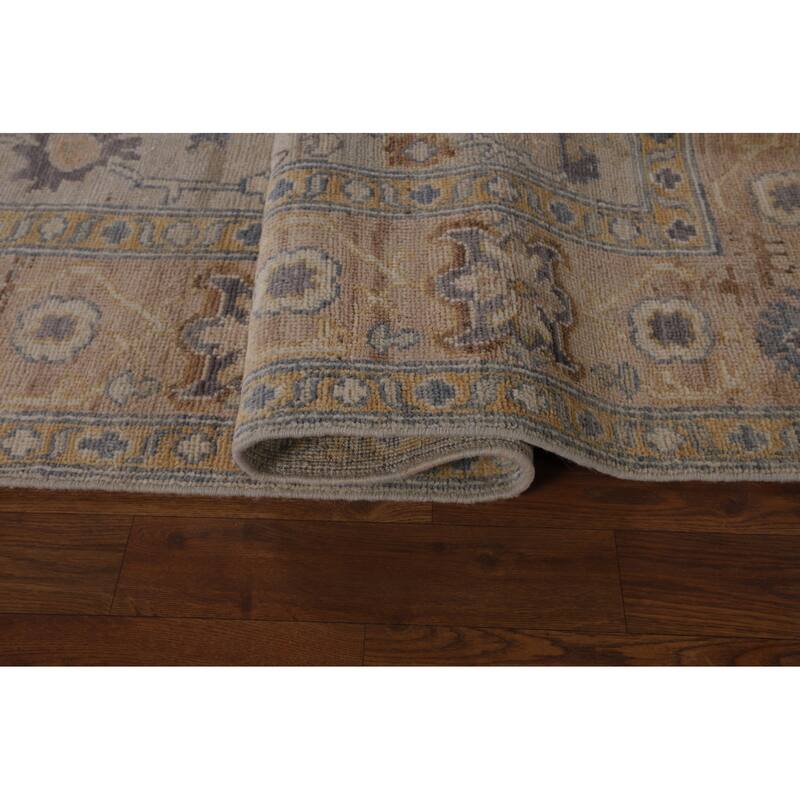 Oriental Vegetable Dye Oushak Turkish Area Rug Handmade Wool Carpet - 5'11"x 8'10"