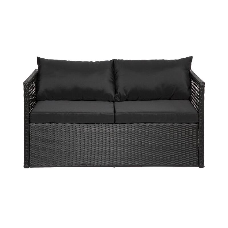 Audy Outdoor 4-Piece Cushioned Rattan Patio Furniture Chat Set