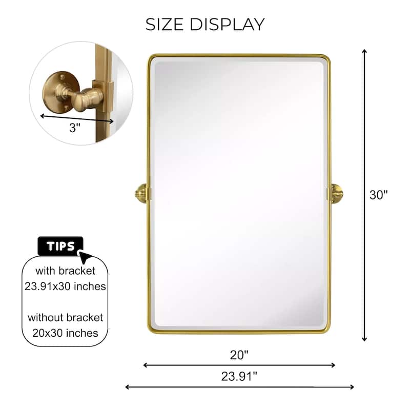 TEHOME Woodvale Rectangle Vertical Metal Wall Mirrors