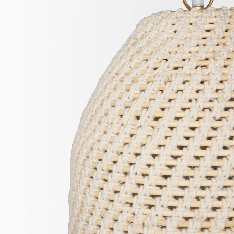 Tosha 1-Light Tapered Cotton Rope Drum Pendant