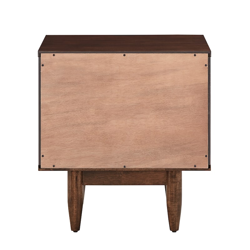 Kieran Mid-Century Brown Finish 2-Drawer Nightstand from iNSPIRE Q Modern
