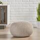 Abena Knitted Cotton Pouf by Christopher Knight Home