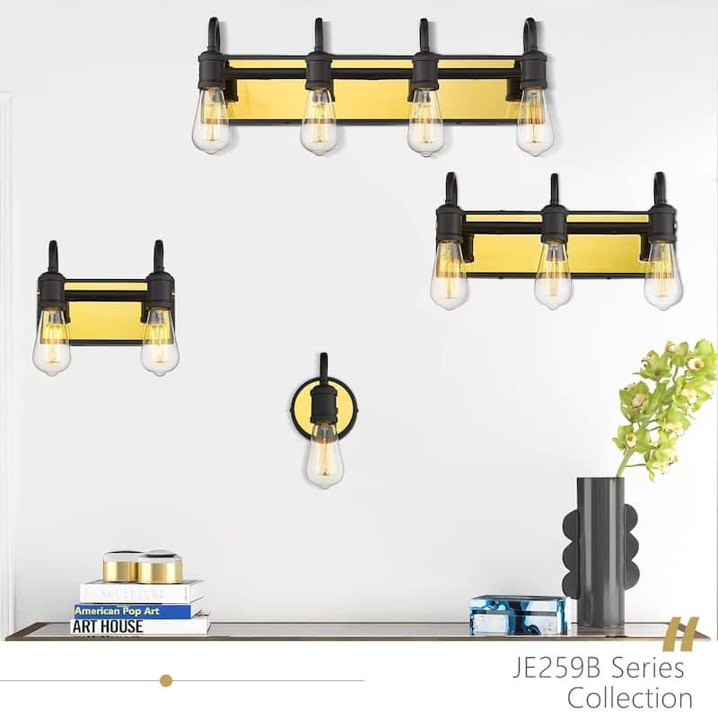 Industrial Modern Bathroom Vanity Lights,4-Light Indoor Sconces Wall Lighting Water Pipe - 4-light