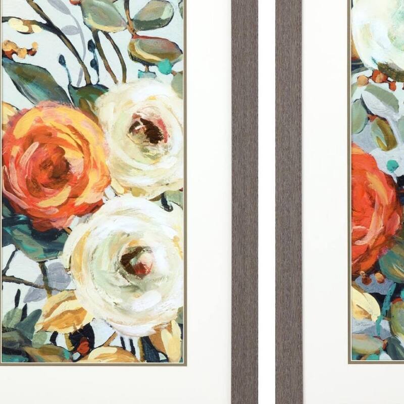 HomeRoots Set Of Two Floral Warmth Brown Framed Wall Art