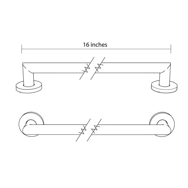 Keeney Architectural Grab Bar 1.25 Dia x 16 in., Brushed Nickel - 16-in