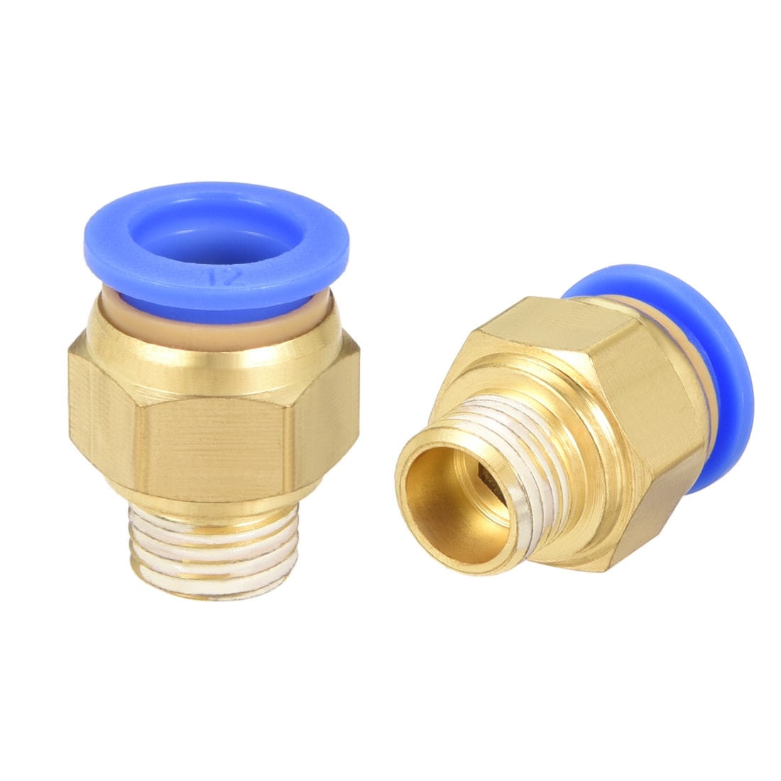 Shop 2 Pcs 1 4 G Male Straight Thread 12mm Push In Joint