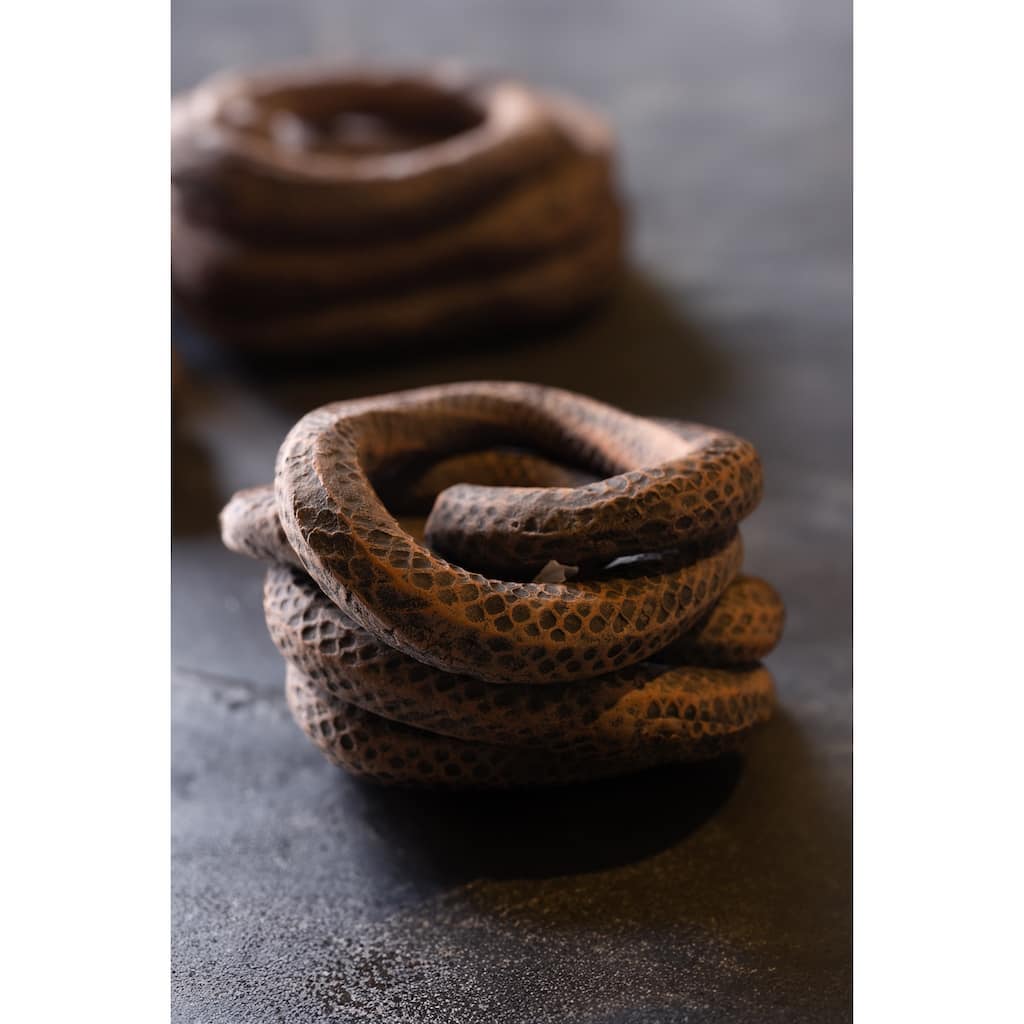 Snake Basket 1 Ivory Black Wash 9"x8"x4"- ST - Ivory Black Wash - Ivory Black Wash