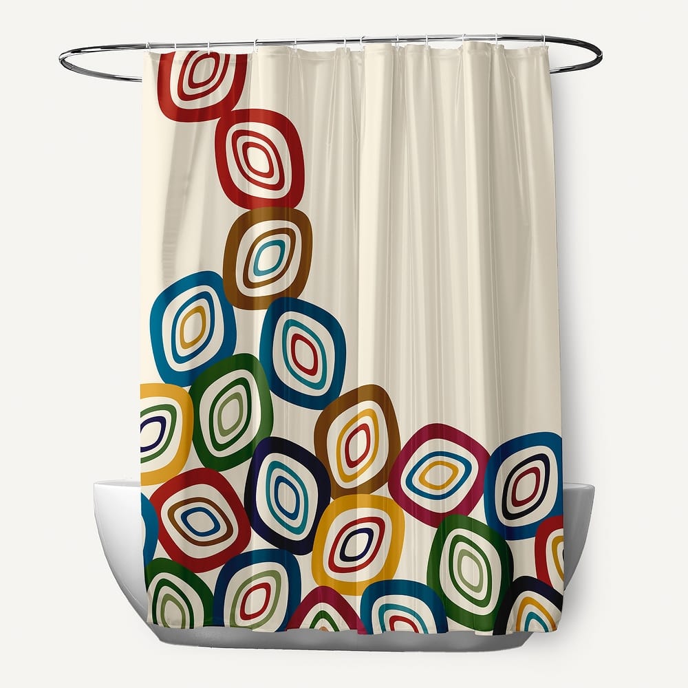 Falling Leaves Geometric Print Shower Curtain (71 x 74)