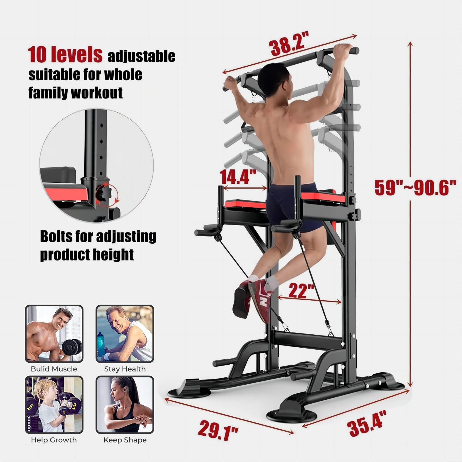 Multifunction Power Tower Dip Bar Station Strength Training Tower Pull Up Bar Stand for Home Gym On Sale Bed Bath Beyond 31570658