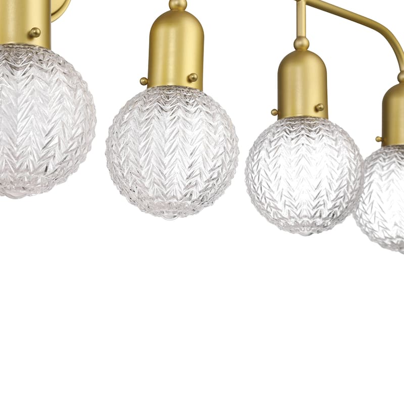 Modern Glam 6-light Bathroom Vanity Light with Crystal Shade - 44 inches