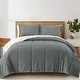 preview thumbnail 12 of 53, Dual-Side Fluffy Soft Comforter Set, Winter Plush Fuzzy Bedding Set Sherpa Gray - King