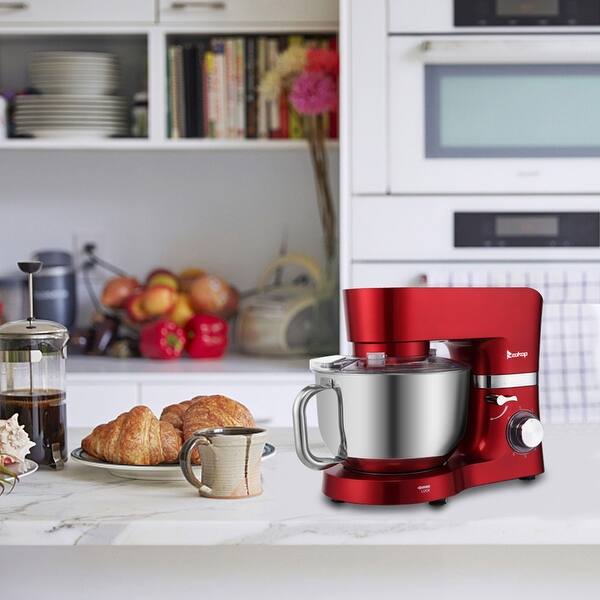 slide 1 of 10, 660W Mixing Pot With Handle, Red