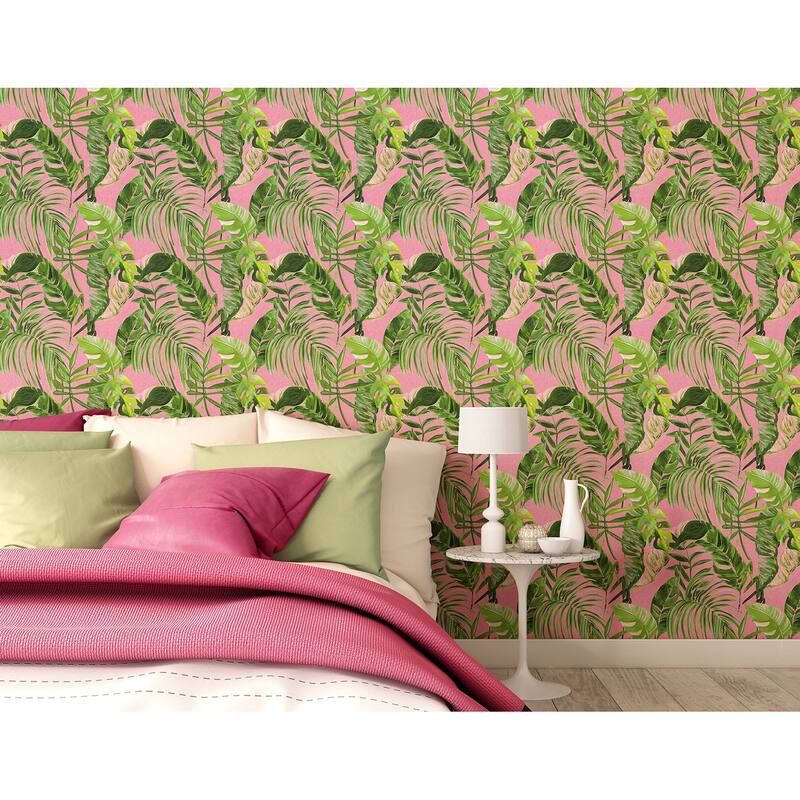 Grover Pink Palmera Wallpaper