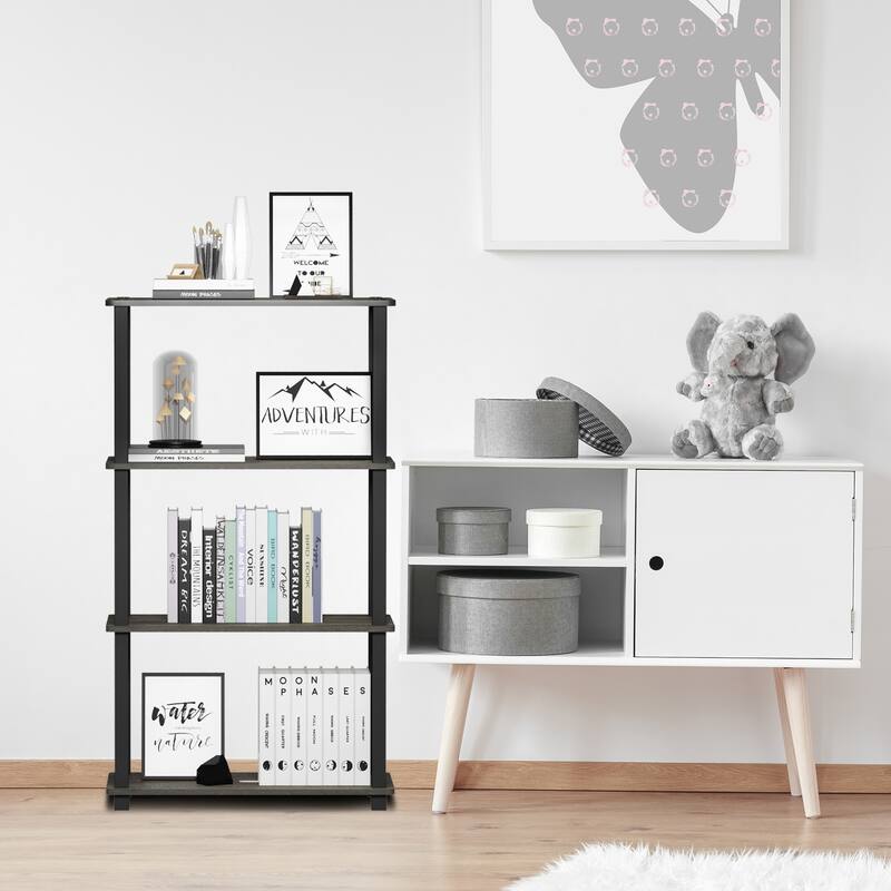 Porch & Den Buena Vista Compact Multipurpose Display Shelves - french oak grey - 4 shelves & Up