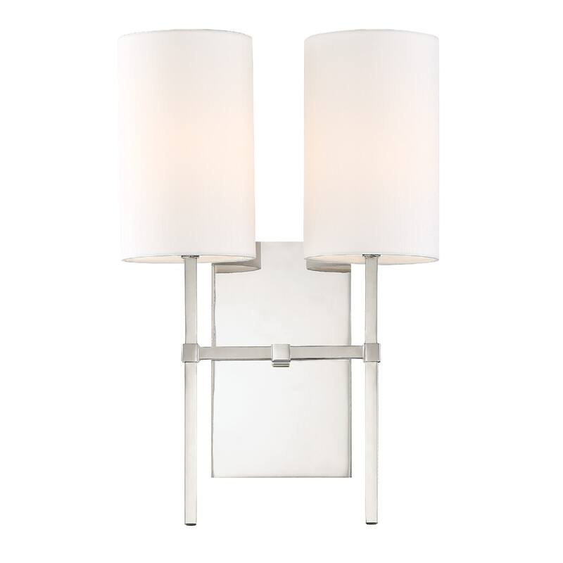 Veronica 2 Light Polished Nickel Wall Mount - 11'' W x 16.5'' H x 6'' D - 11'' W x 16.5'' H x 6'' D