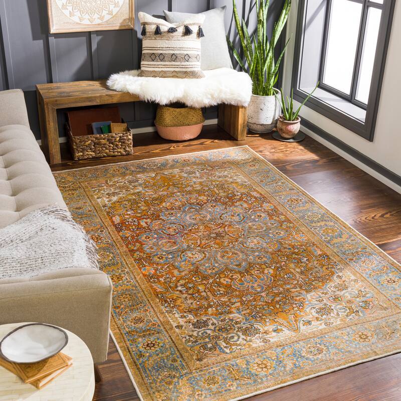 Livabliss Sciarra Persian Machine Washable Area Rug - 2' 6" x 8' - Brown