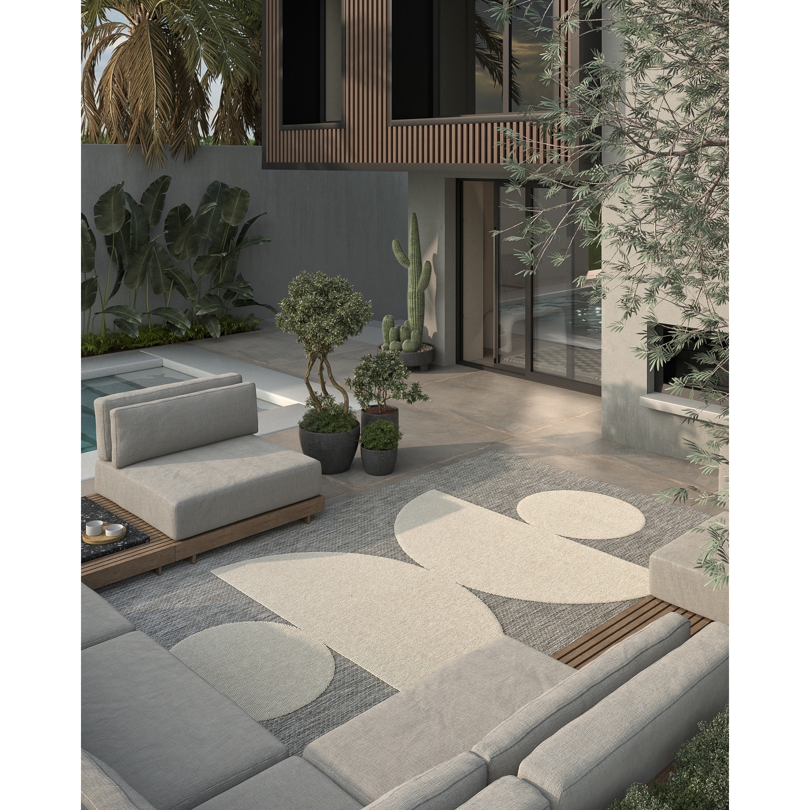 Momeni Vines Geometric Indoor Outdoor Rug