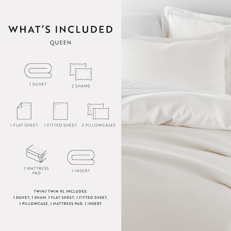 Simply Essential Dorm In A Bag Duvet, Sheet Set, Mattress Pad and Duvet Insert