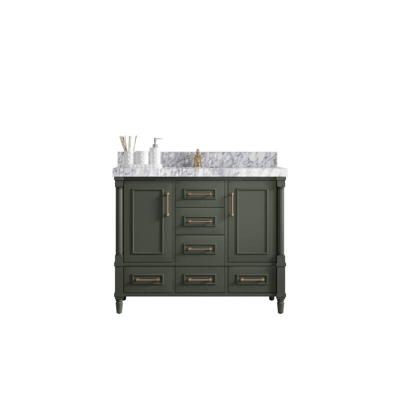 Willow Collections 42 in. W x 22 in. D Aberdeen Single Bowl Sink Bathroom Vanity in Pewter Green with Countertop