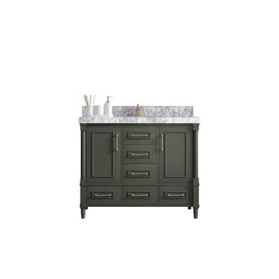 Willow Collections 42 in. W x 22 in. D Aberdeen Single Bowl Sink Bathroom Vanity in Pewter Green with Countertop