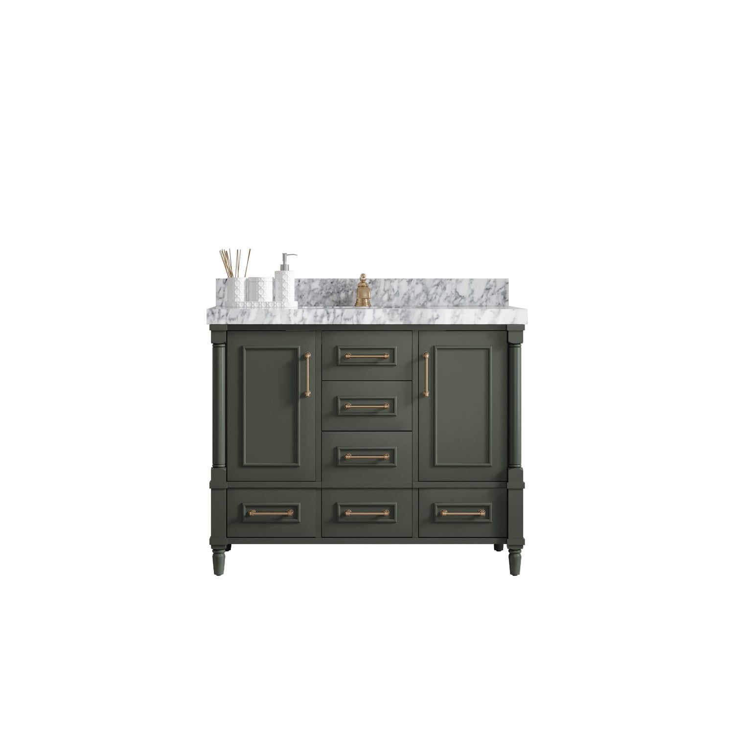 Willow Collections 42 in. W x 22 in. D Aberdeen Single Bowl Sink Bathroom Vanity in Pewter Green with Countertop