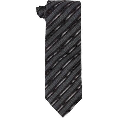 Vince Camuto Mens Passione Stripe Self-tied Necktie, Grey, One Size - One Size