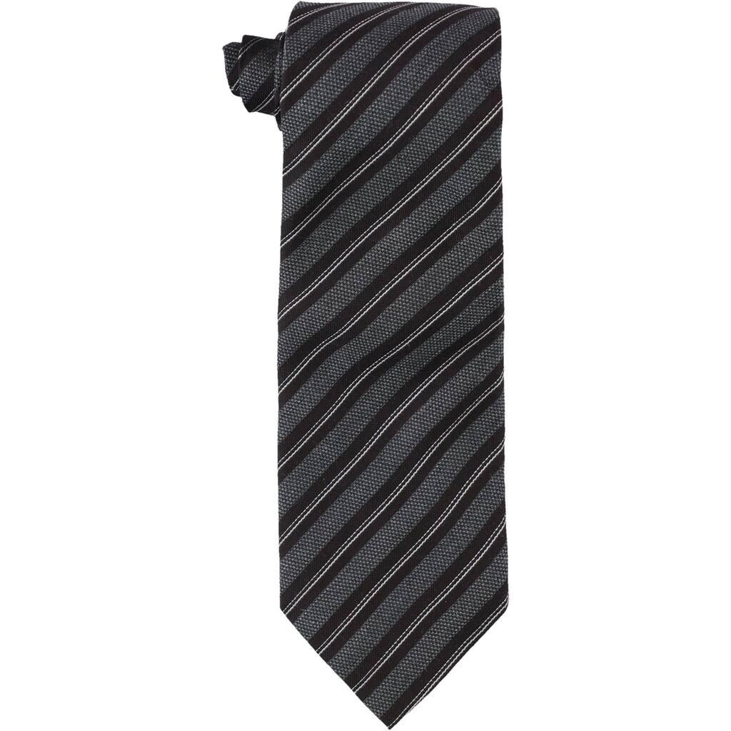 Vince Camuto Mens Passione Stripe Self-tied Necktie, Grey, One Size - One Size