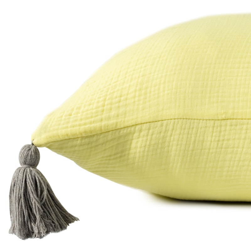 Sevita Solid Tasseled Turkish Cotton Throw Pillow