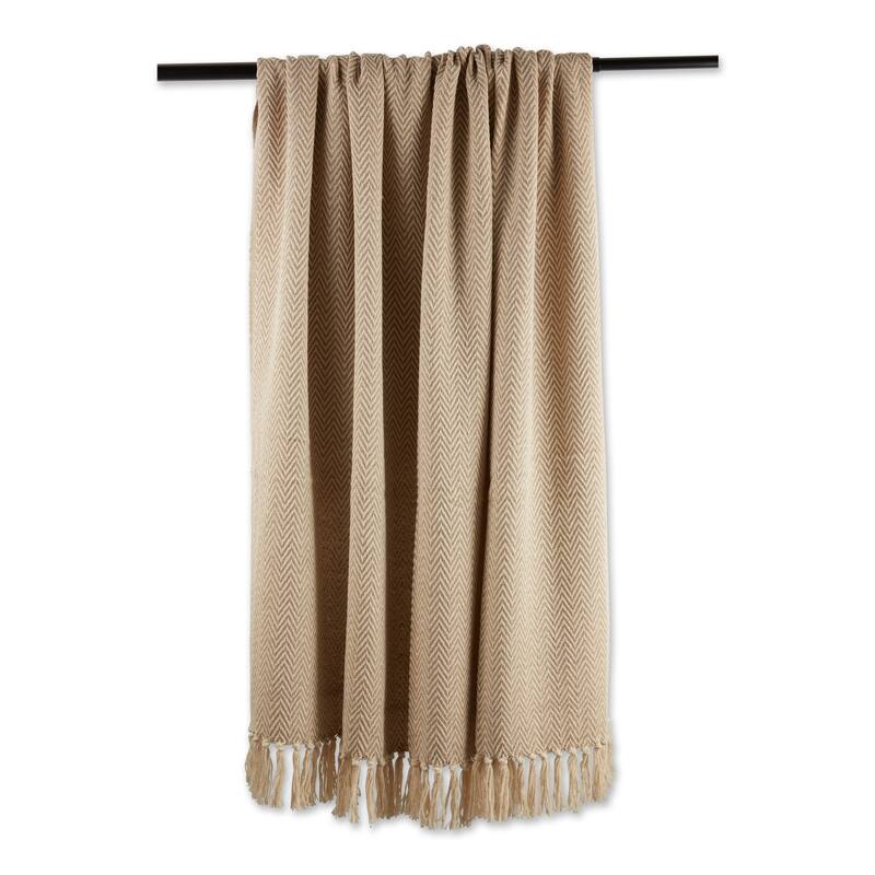 Stone Handloom Chevron Throw