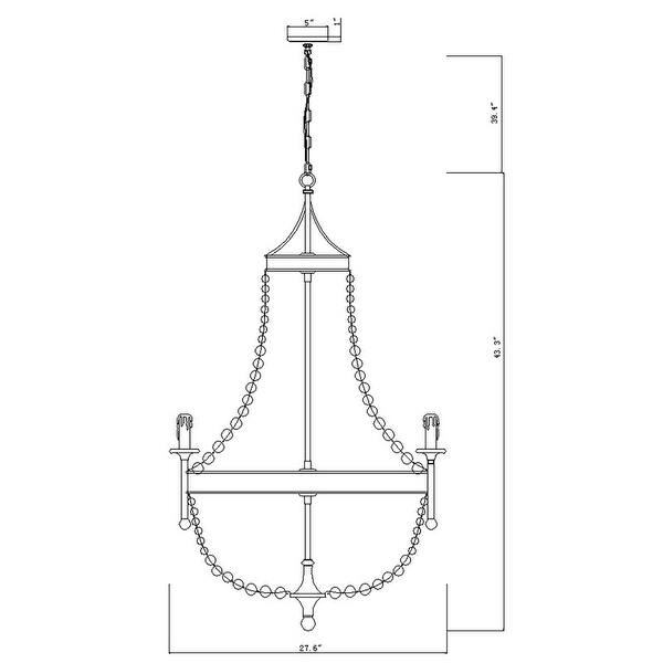 Vintage Chandelier Light Fixture Farmhouse Crystal Ceiling Light - Rustic
