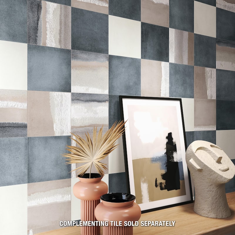 Merola Tile Matter Canvas Taupe Blue 6" x 6" Porcelain Floor and Wall Tile - Case (25 Tiles)