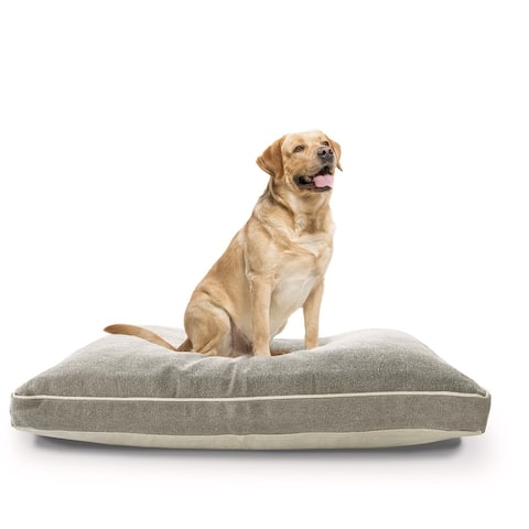 Solid Stonewash Pillow Dog Bed with Removable Cover - 24" x 36" x 3"