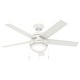 preview thumbnail 2 of 19, Hunter 46" Anslee Ceiling Fan with LED Light Kit and Pull Chain - Transitional, Contemporary