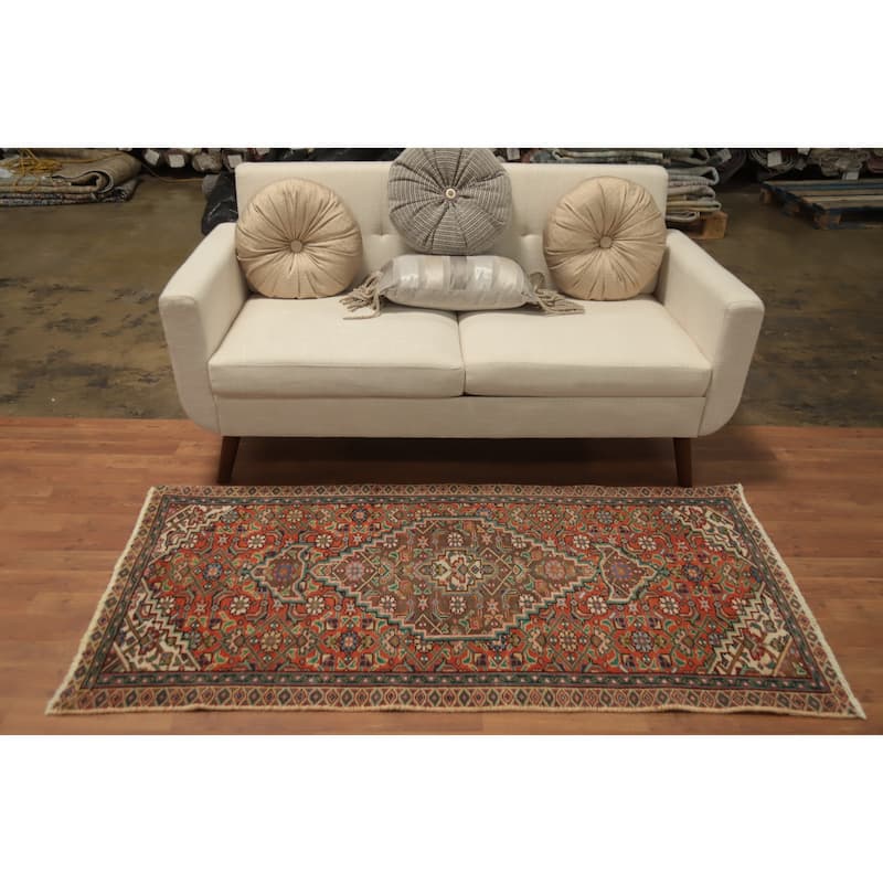 Hand Knotted Oriental 100% Wool Carpet Traditional Medallion Oranges & Rust Tabriz Area Rug - 5' 9'' X 2' 10''