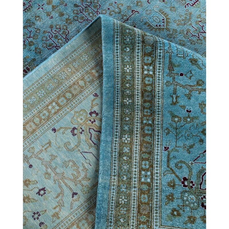 Fine Vibrance One-of-a-Kind Hand-Knotted Area Rug - Blue, 10' 1" x 13' 10" - 10' 1" x 13' 10"