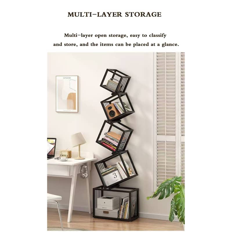 Multi-Tier Floor Shelf with Wall-Mounted Design for Storage and Display(Bear Weight:35kg)