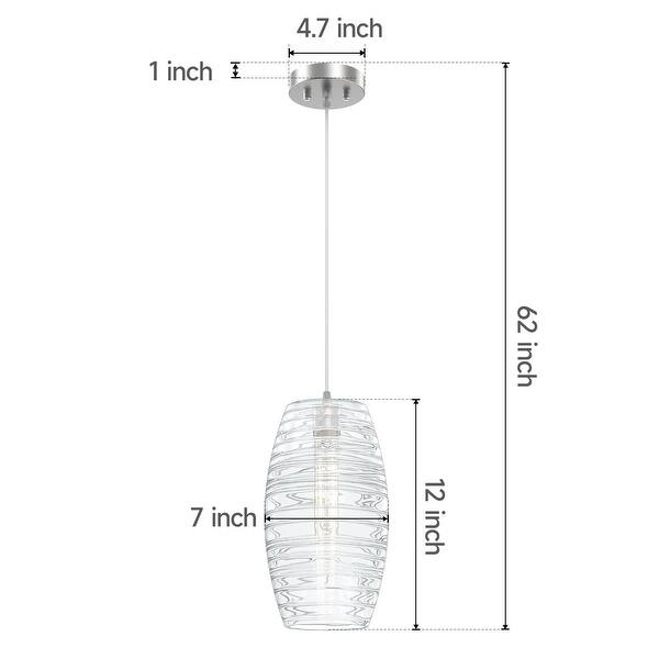 dimension image slide 3 of 5, Maxax 1 - Light Clear/Chrome/Blue Single Pendant