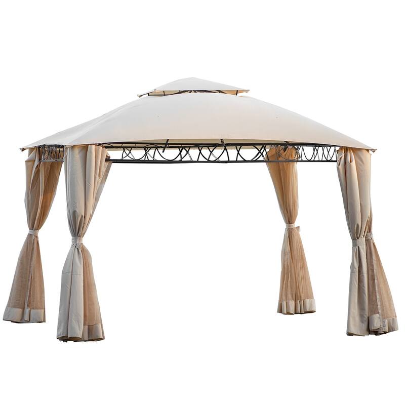 Outdoor BBQ Gazebo Tent with UV Protection, Beige