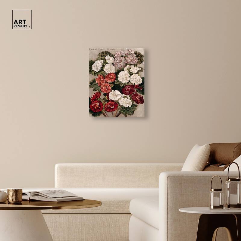 Flowered Primulas Canvas by Art Remedy, Gallery Wrapped