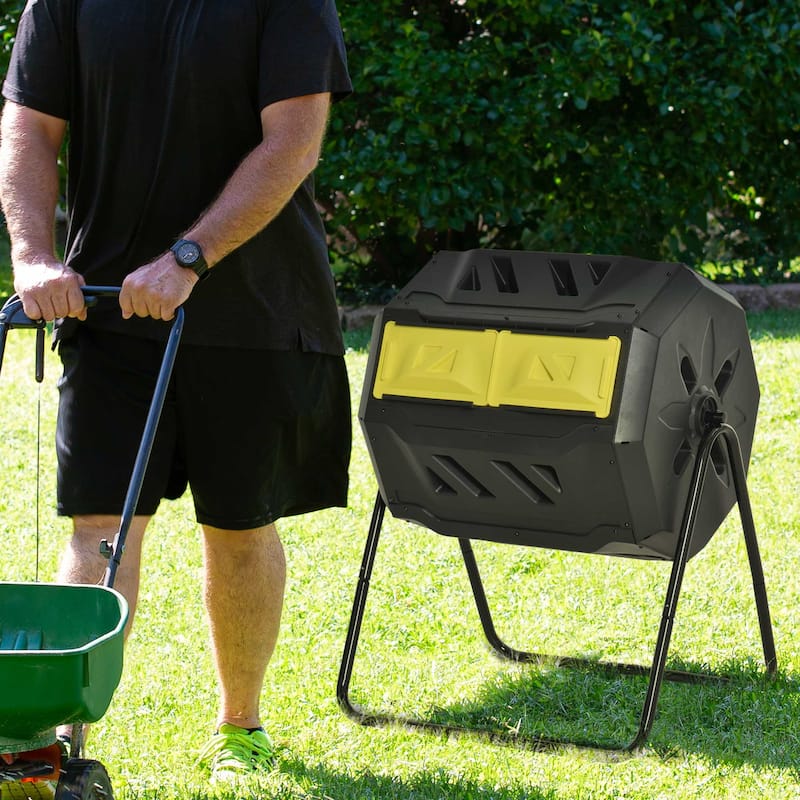 Tumbling Compost Bin Outdoor 43 Gallon