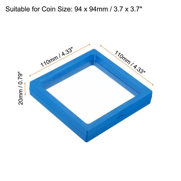 3D Floating Display Frame Coin Jewelry Case with Base Blue 8pcs - Bed ...