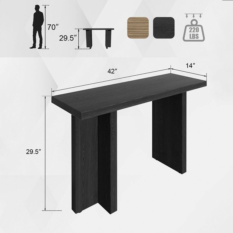 42''Modern Wooden Narrow Console Table for Entryway and Living Room