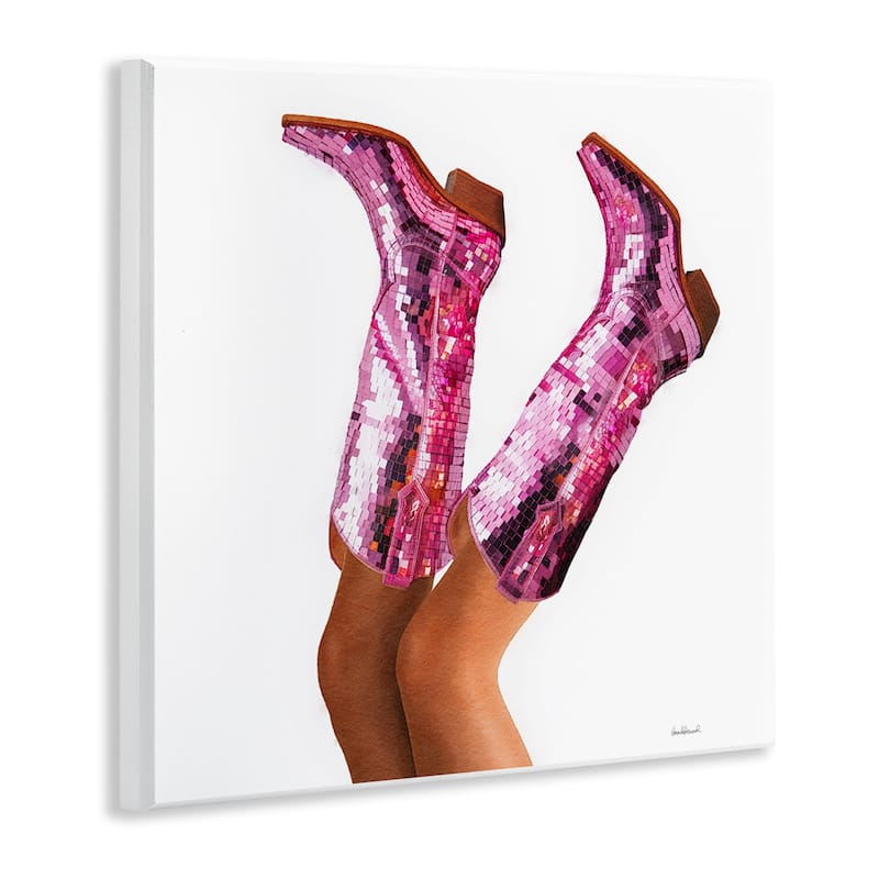 Stupell Pink Glam Cowgirl Boots Wall Plaque Art Design By Amanda Greenwood