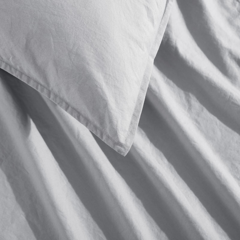 Calvin Klein Washed Percale Solid Cotton Duvet Cover Set