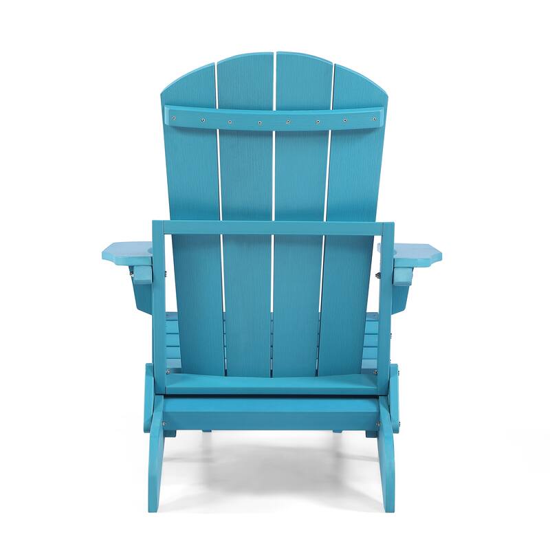 Hurley Folding Poly Adirondack Chair with Pull-out Ottoman (Set of 2)